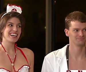 Roleplay game with amateur swinger couple ends up in naughty orgy.